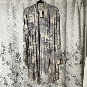 NWT Camouflage Open Front Cardigan